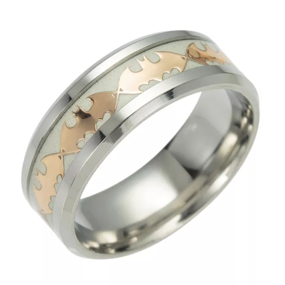 Glow in the Dark Gold Batman Ring